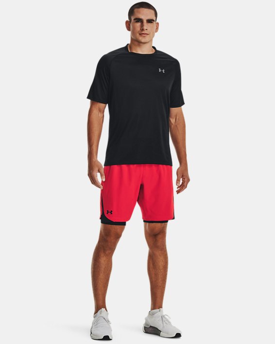 Men's HeatGear® Armour Long Compression Shorts, Black, pdpMainDesktop image number 4